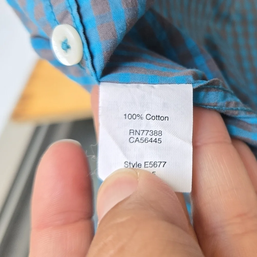 J. Crew Slim Fit Long Sleeve Button Down Blue And Gray Plaid Sz Small